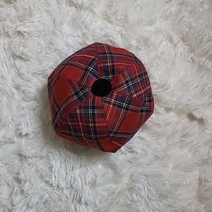 Vintage Kinloch Anderson Red Tartan Plaid Golf Cabbie Round Chic Hat Cap